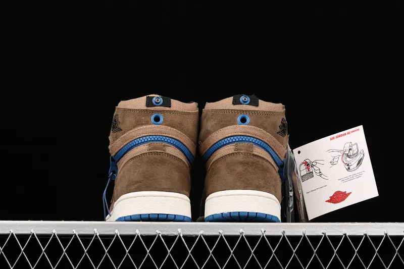 All categories Air Jordan Jordan series basketball shoes Air Jordan 1 High Z version Air Jordan 1 Switch "Black brown" AJ1 Joe 1 black brown zipper high-top cultural basketball shoes CW6576-200